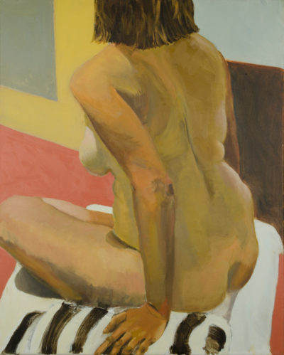 Back of Seated Nude Female, oil painting by Arye Shapiro