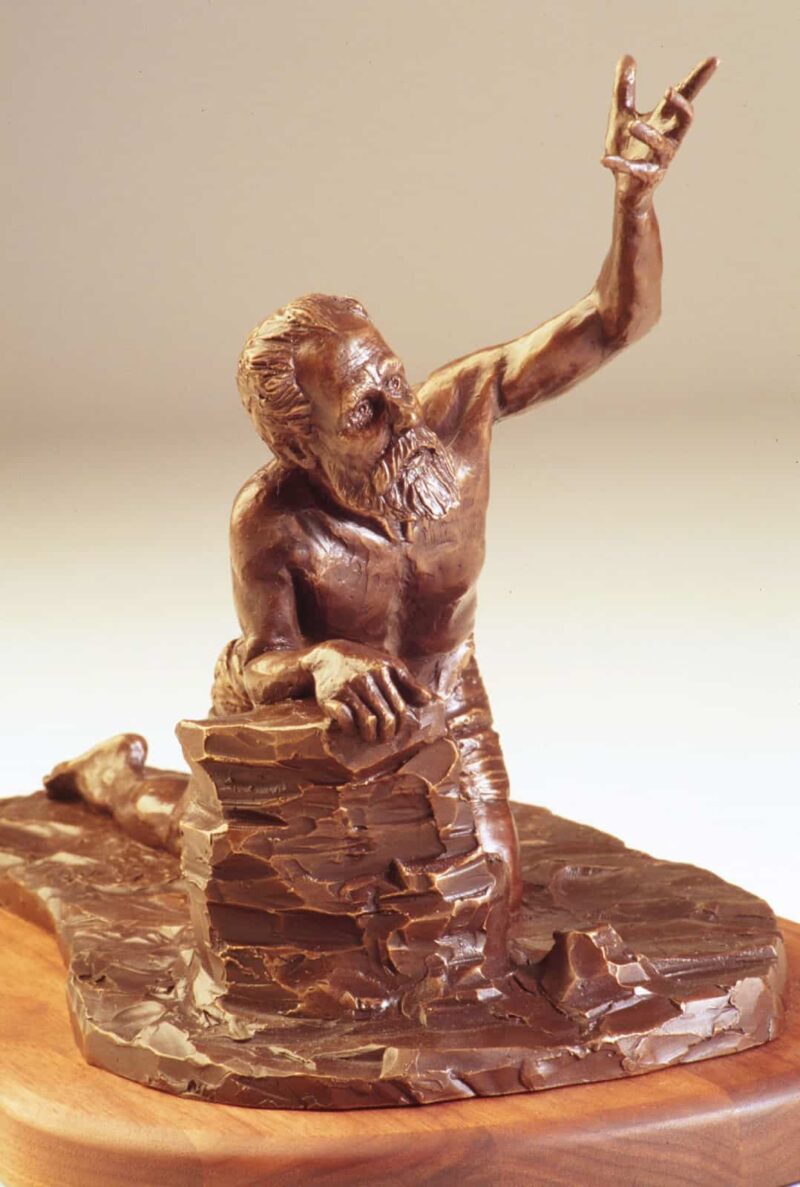 Job, bronze sculpture of Job by Arye Shapiro