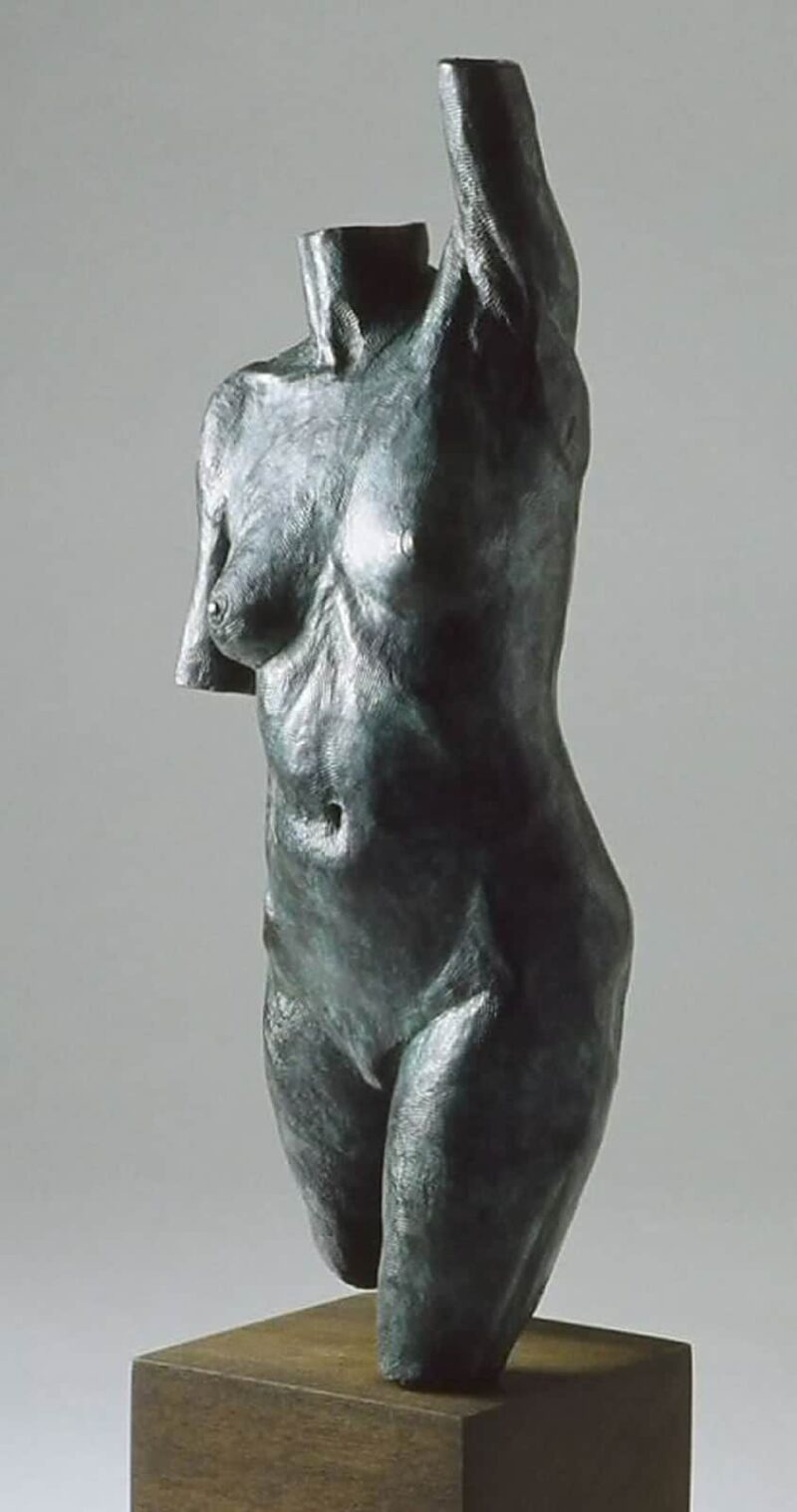 Strive, bronze torso sculpture by Arye Shapiro