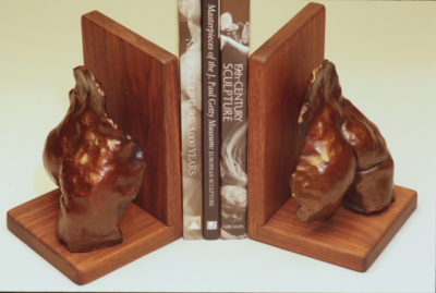 Derriere bookends, in bronze by Arye Shapiro
