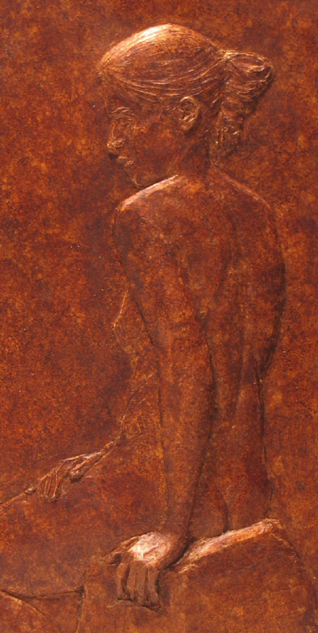 Steph I, ceramic bas relief by Arye Shapiro