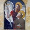 St. Francis Following St. Michael, mosaic fresco by Arye Shapiro