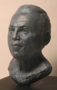 Eric 3q, bronze portrait bust by Arye Shapiro